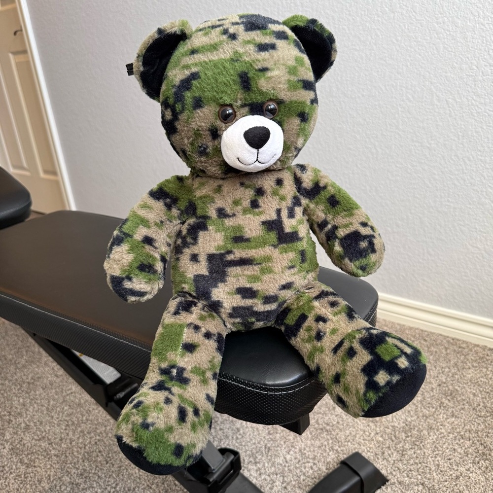 Build-A-Bear Minecraft Camouflage Army Plush Green Plush Teddy Bear